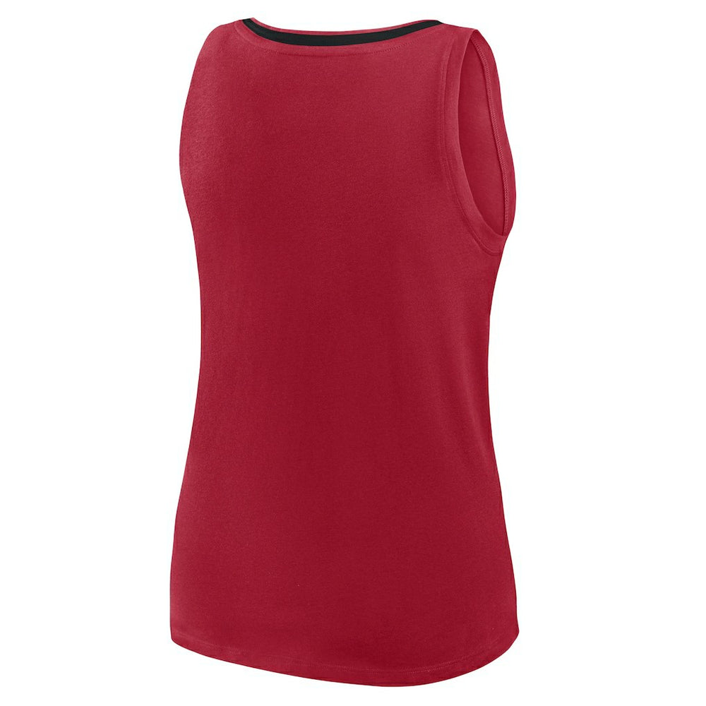 San Francisco 49ers Logo Athletic Women's Plus Size Stellar Win V-Neck Tank Top - Scarlet - NFL
