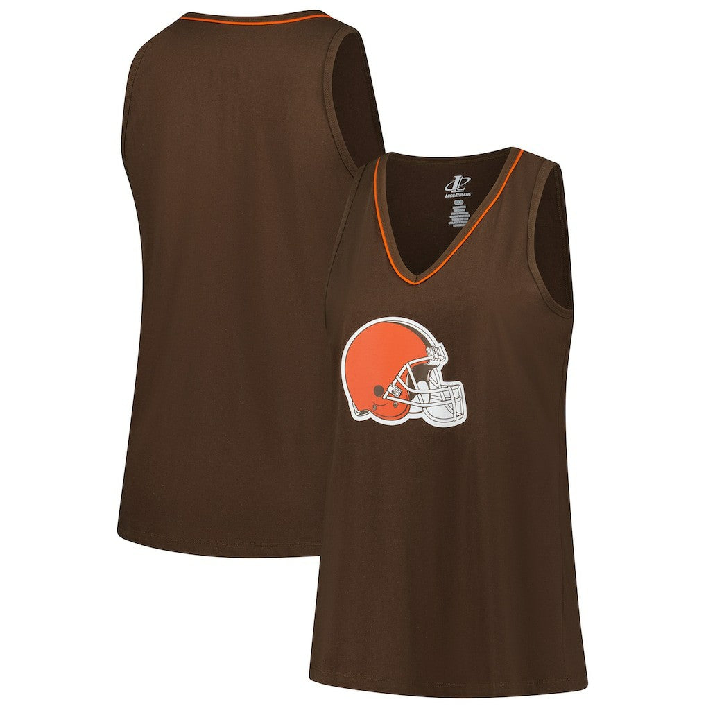 Cleveland Browns Logo Athletic Women's Plus Size Stellar Win V-Neck Tank Top - Brown - NFL