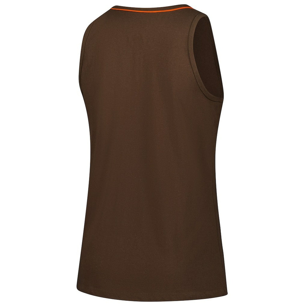 Cleveland Browns Logo Athletic Women's Plus Size Stellar Win V-Neck Tank Top - Brown - NFL