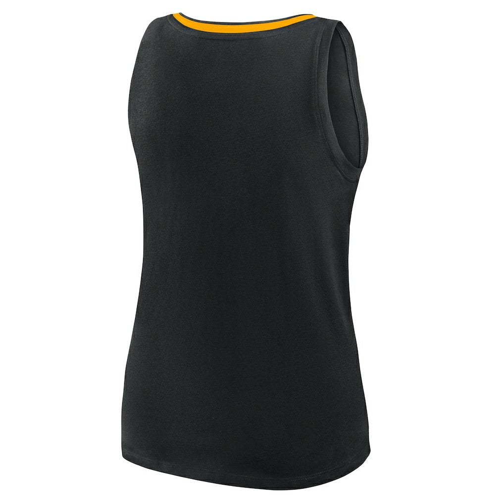Pittsburgh Steelers Logo Athletic Women's Plus Size Stellar Win V-Neck Tank Top - Black - NFL