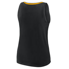 Pittsburgh Steelers Logo Athletic Women's Plus Size Stellar Win V-Neck Tank Top - Black - NFL