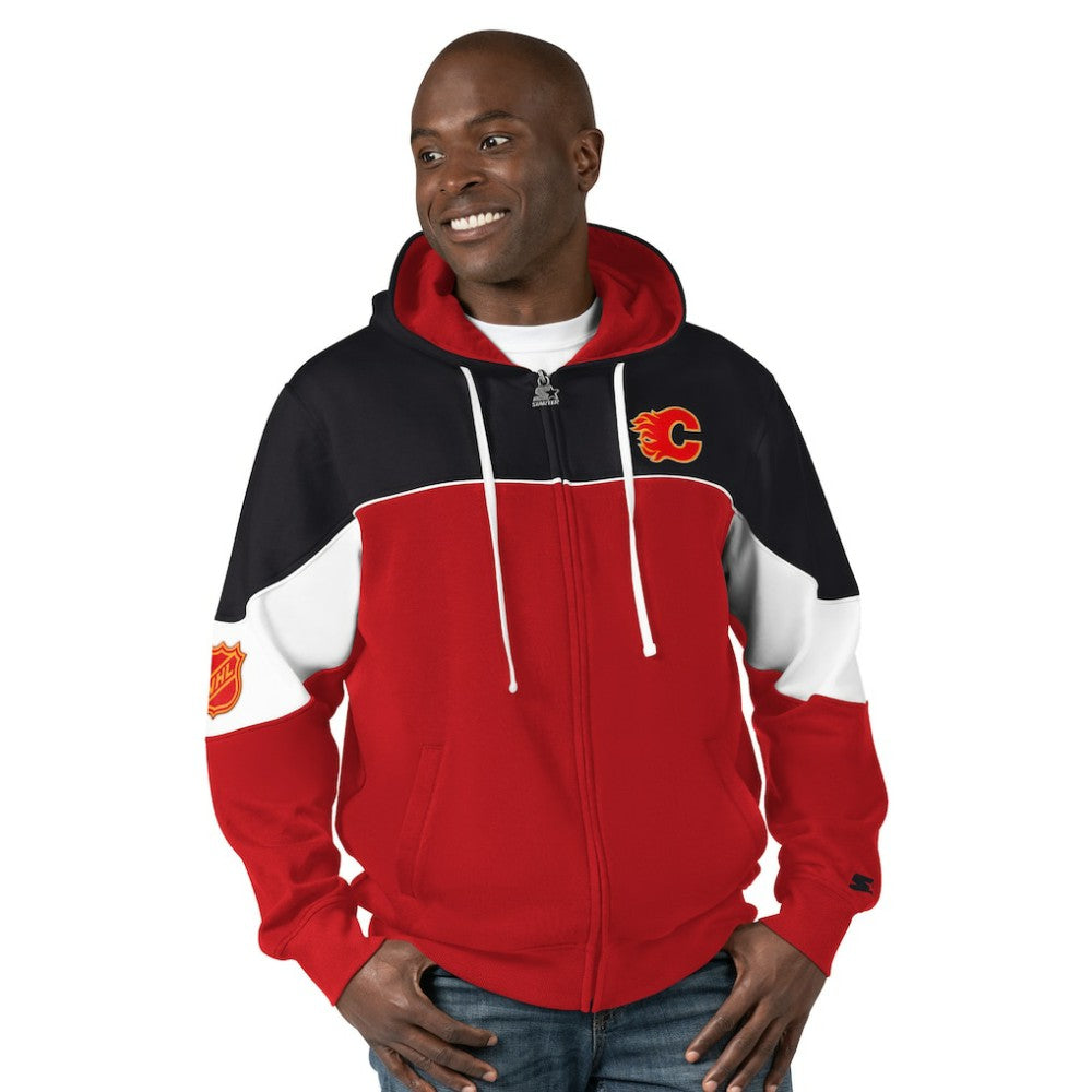 Calgary Flames Starter Power Forward Full-Zip Hoodie - Red/Black | NHL discount