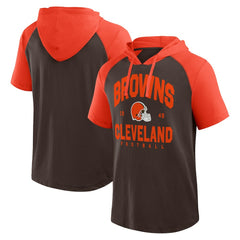 Cleveland Browns Logo Athletic Prime Hoodie T-Shirt - Brown - NFL
