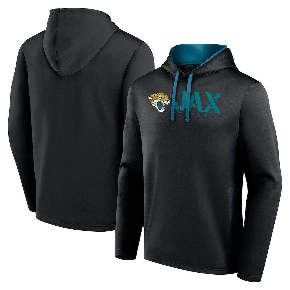 Jacksonville Jaguars Logo Athletic Head Start Pullover Hoodie - Black - NFL
