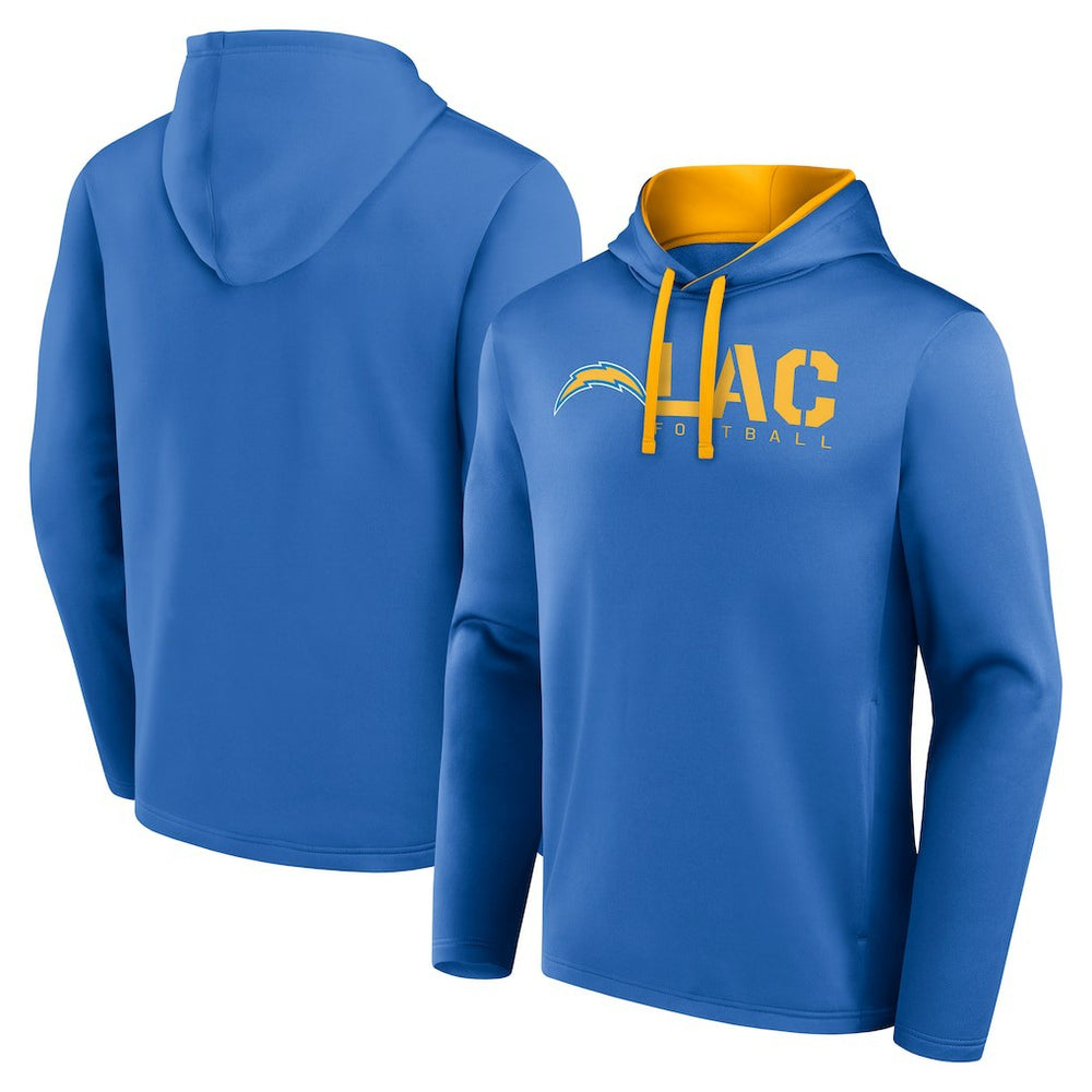 Los Angeles Chargers Logo Athletic Head Start Pullover Hoodie - Powder Blue - NFL