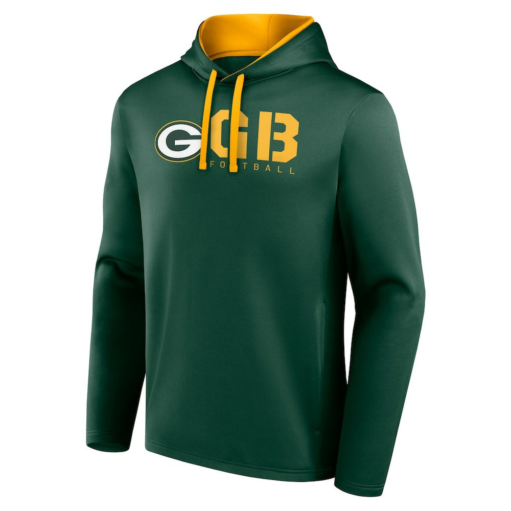 Green Bay Packers Logo Athletic Head Start Pullover Hoodie - Green - NFL