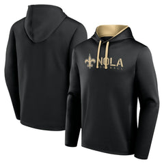 New Orleans Saints Logo Athletic Head Start Pullover Hoodie - Black - NFL