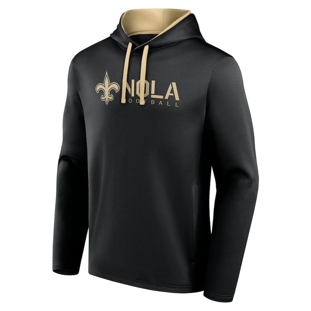 New Orleans Saints Logo Athletic Head Start Pullover Hoodie - Black - NFL