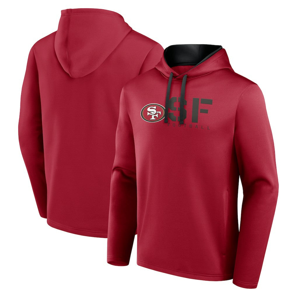San Francisco 49ers Logo Athletic Head Start Pullover Hoodie - Scarlet - NFL