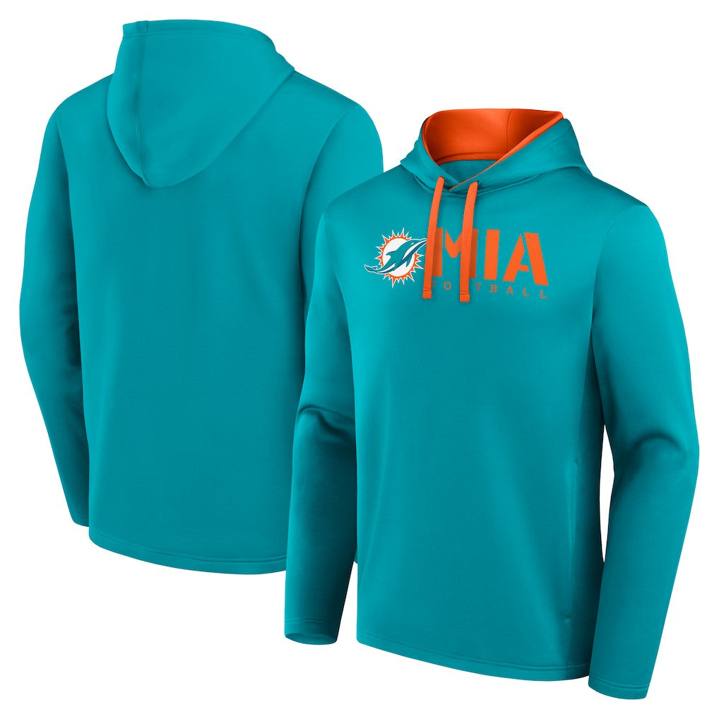 Miami Dolphins Logo Athletic Head Start Pullover Hoodie - Aqua - NFL