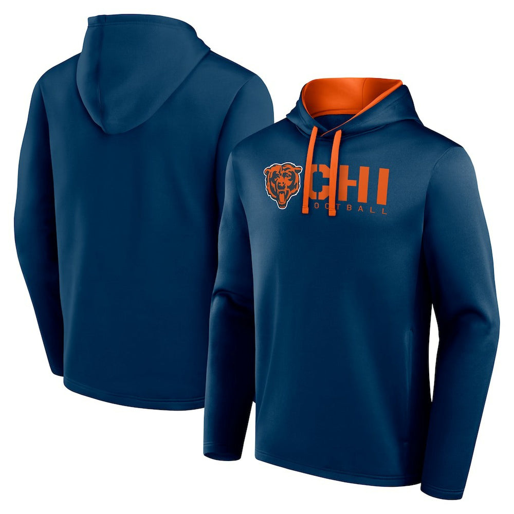 Chicago Bears Logo Athletic Head Start Pullover Hoodie - Navy - NFL