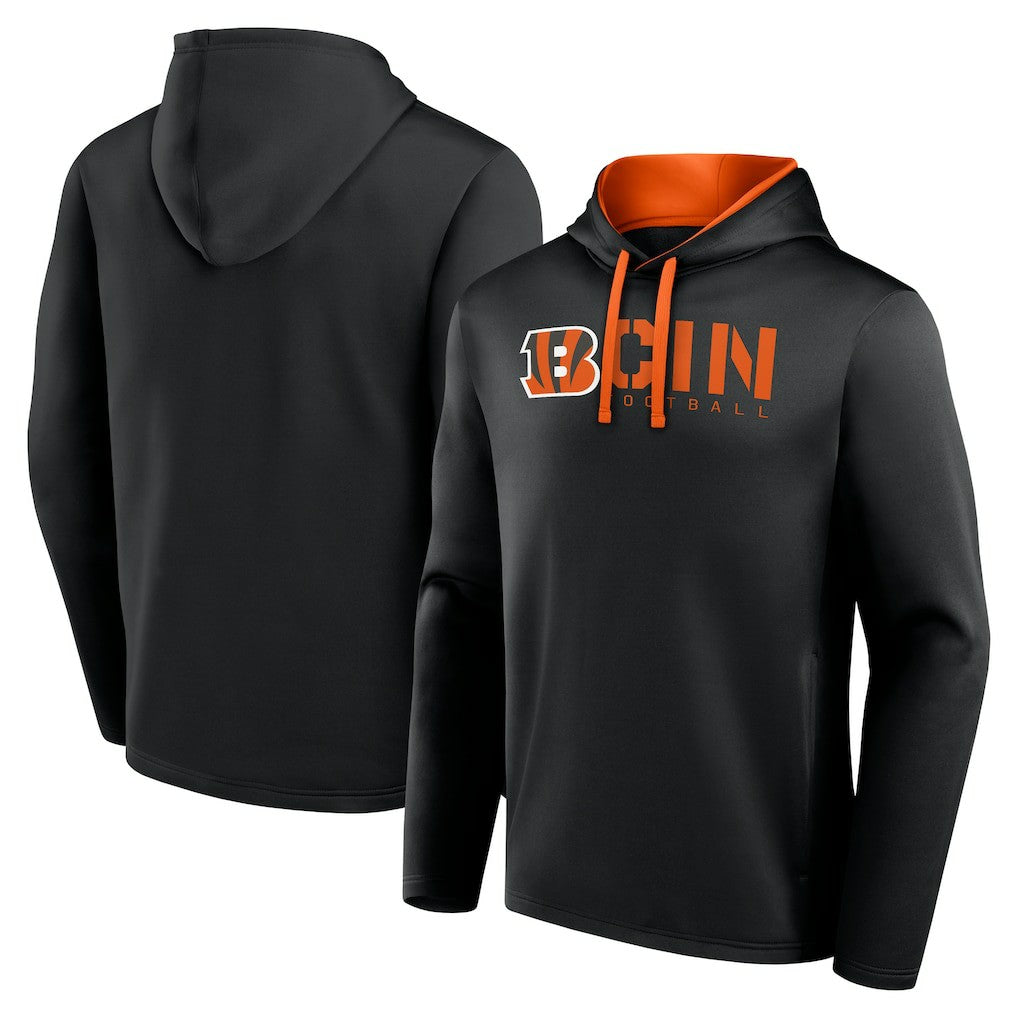 Cincinnati Bengals Logo Athletic Head Start Pullover Hoodie - Black - NFL