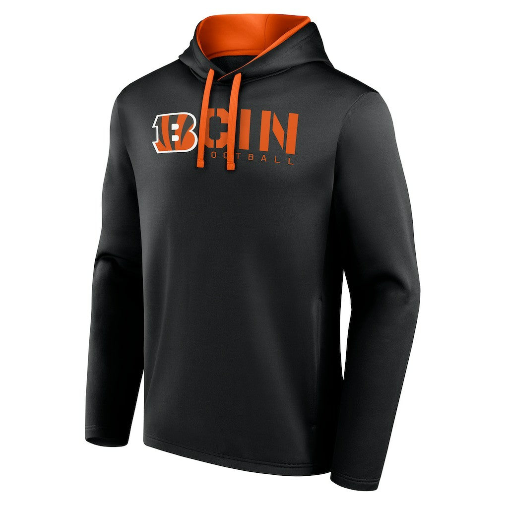 Cincinnati Bengals Logo Athletic Head Start Pullover Hoodie - Black - NFL