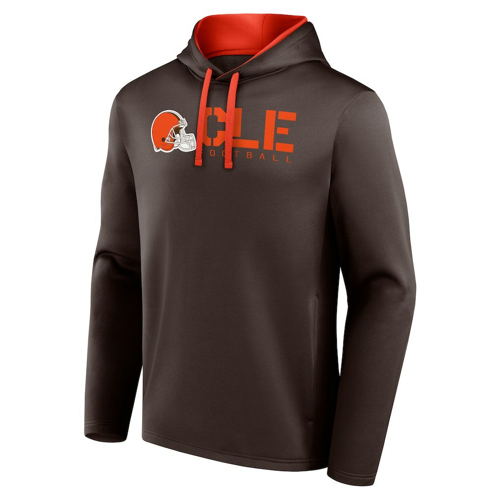 Cleveland Browns Logo Athletic Head Start Pullover Hoodie - Brown - NFL