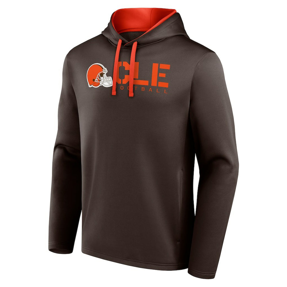 Cleveland Browns Logo Athletic Head Start Pullover Hoodie - Brown - NFL