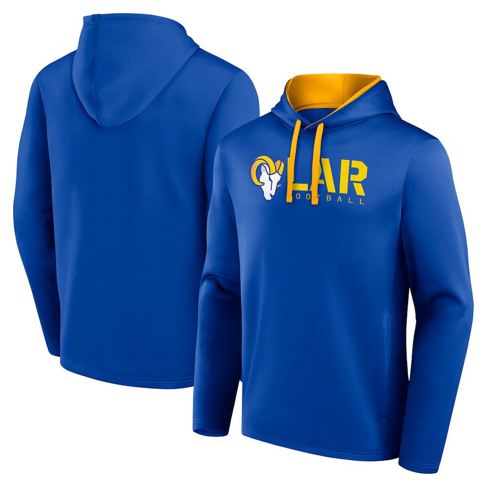 Los Angeles Rams Logo Athletic Head Start Pullover Hoodie - Royal - NFL