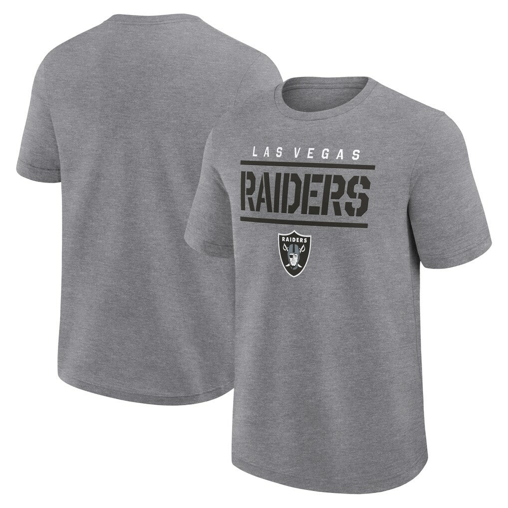 Las Vegas Raiders Logo Athletic Top Notch T-Shirt - Heather Gray - NFL