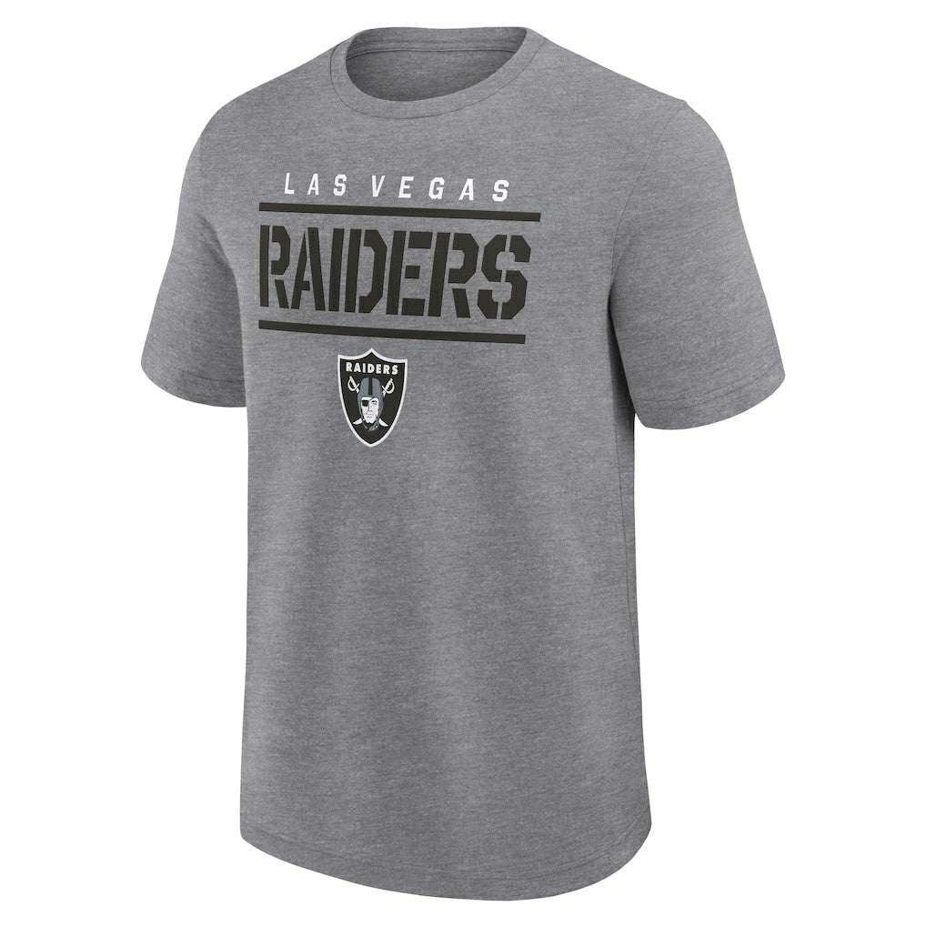 Las Vegas Raiders Logo Athletic Top Notch T-Shirt - Heather Gray - NFL