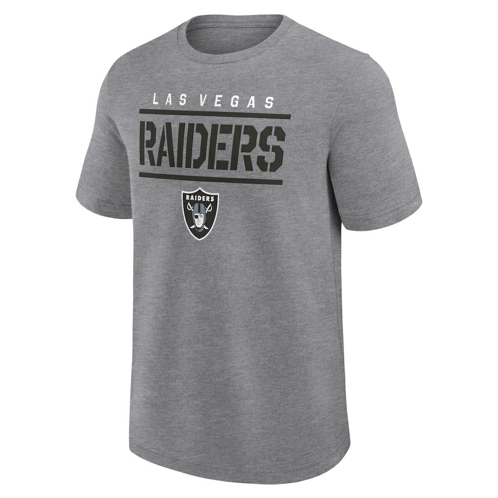 Las Vegas Raiders Logo Athletic Top Notch T-Shirt - Heather Gray - NFL