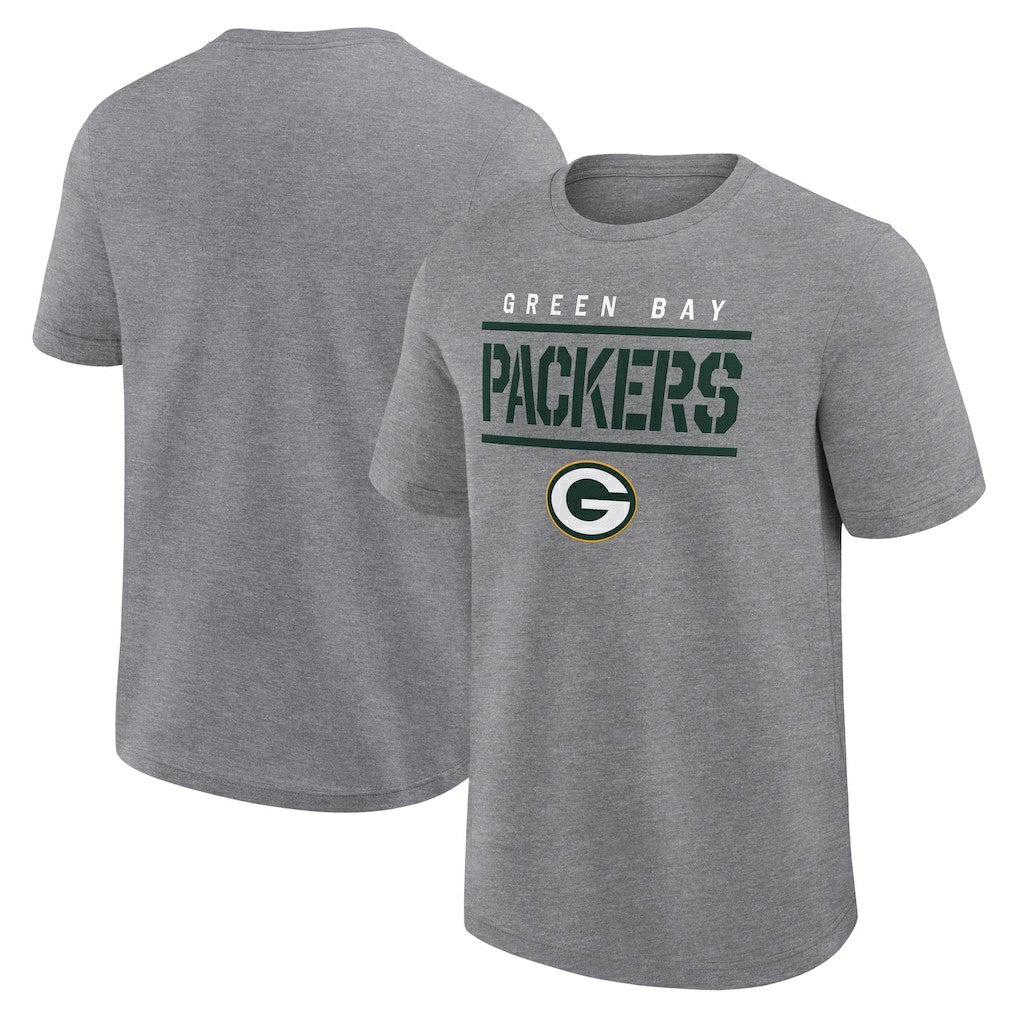 Green Bay Packers Logo Athletic Top Notch T-Shirt - Heather Gray - NFL