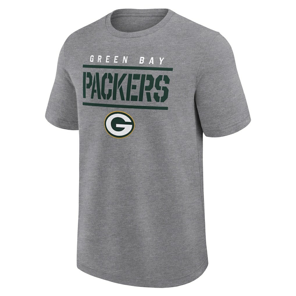 Green Bay Packers Logo Athletic Top Notch T-Shirt - Heather Gray - NFL