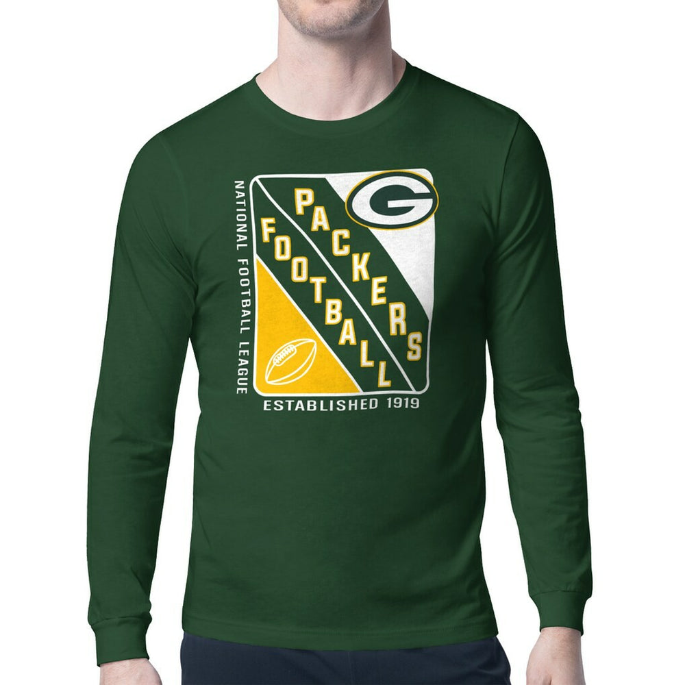 Green Bay Packers Starter Shield Logo Long Sleeve T-Shirt - Olive - NFL