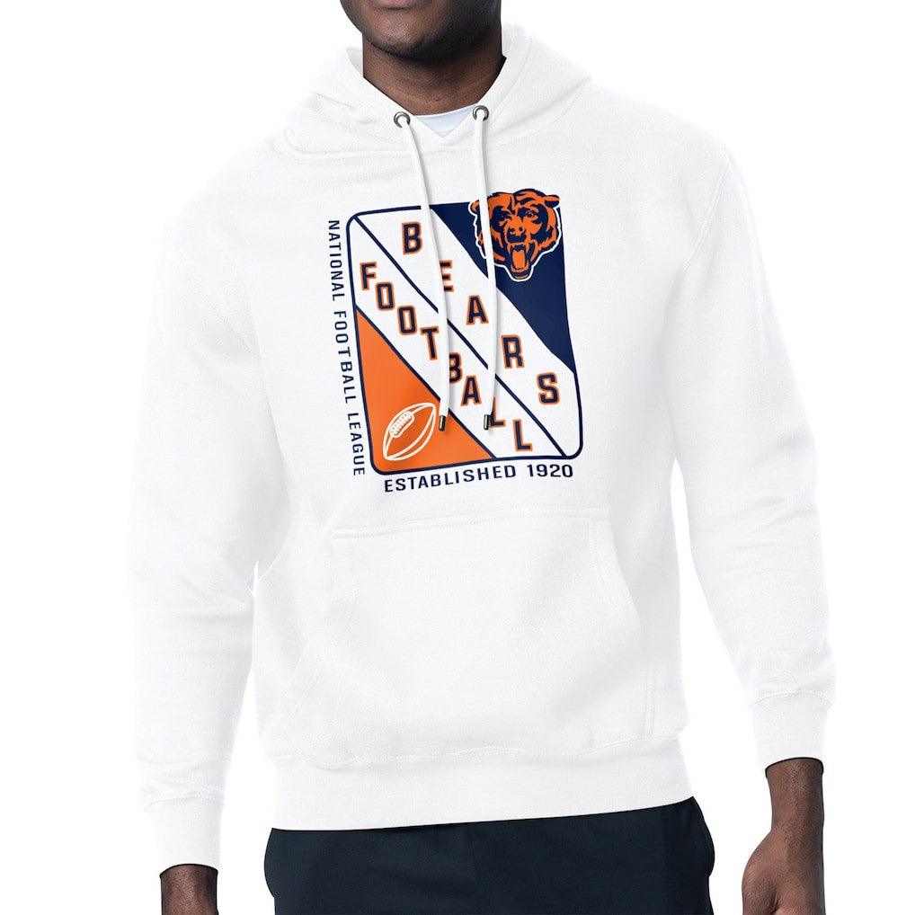 Chicago Bears Starter Shield Logo Pullover Hoodie - White - NFL