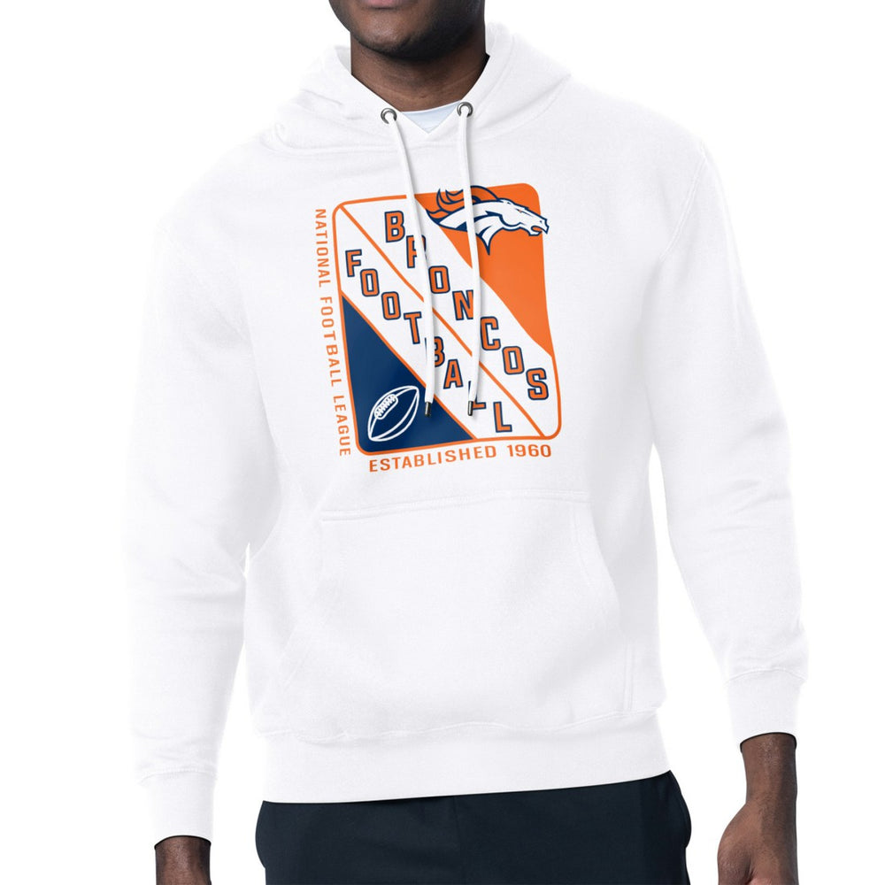 Denver Broncos Starter Shield Logo Pullover Hoodie - White - NFL