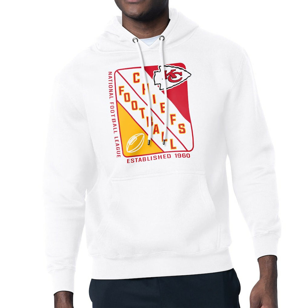 Kansas City Chiefs Starter Shield Logo Pullover Hoodie - White - NFL