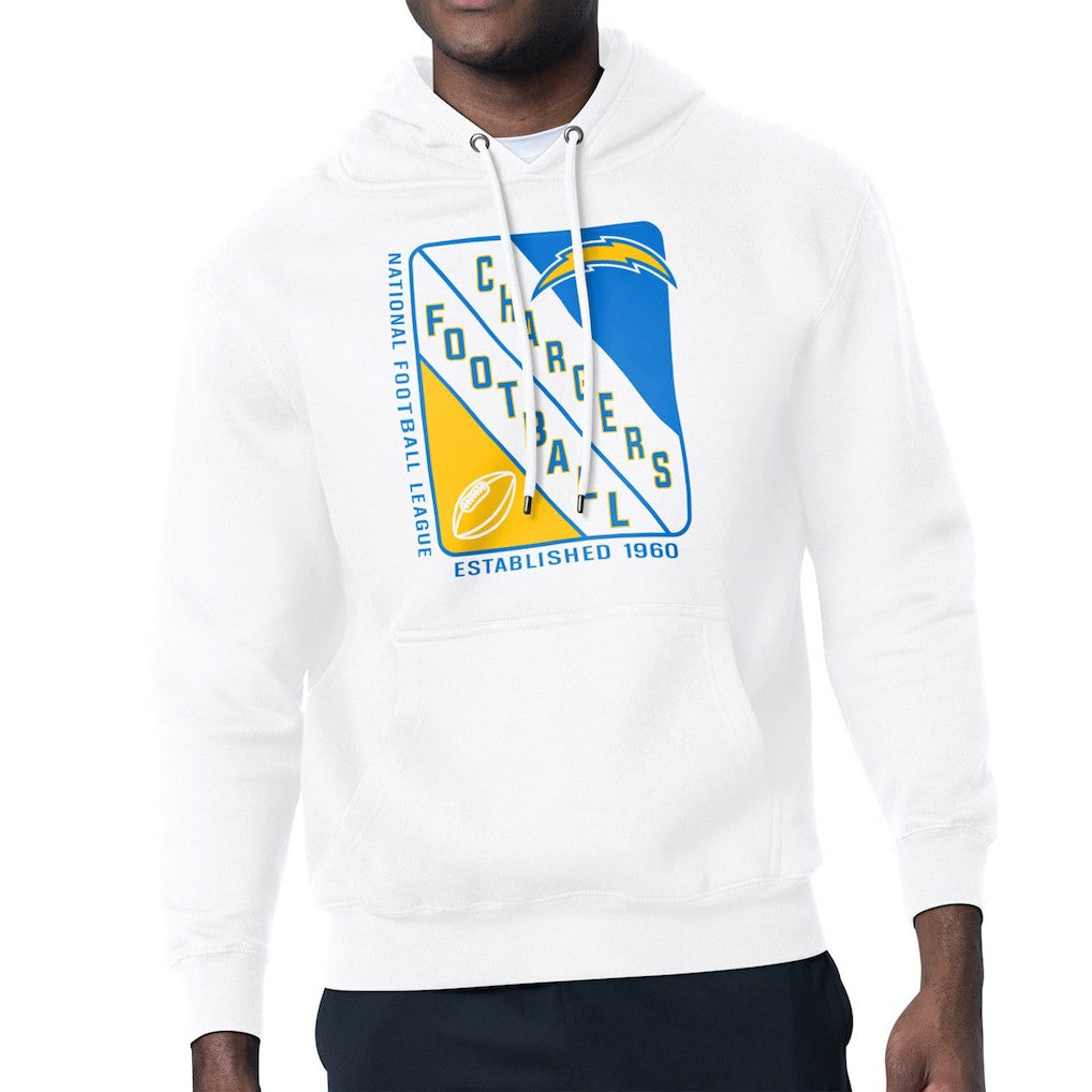 Los Angeles Chargers Starter Shield Logo Pullover Hoodie - White - NFL
