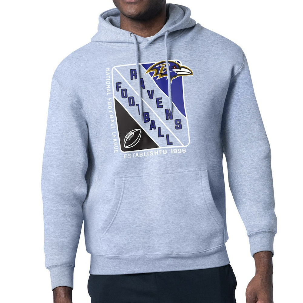 Baltimore Ravens Starter Shield Logo Pullover Hoodie - Heather Gray - NFL