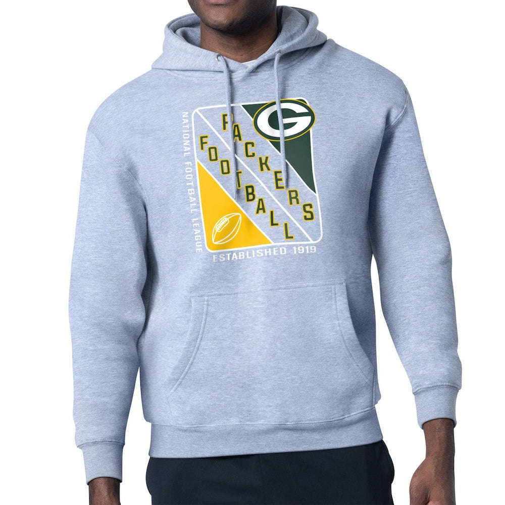 Green Bay Packers Starter Shield Logo Pullover Hoodie - Heather Gray - NFL