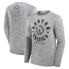 Fanatics Boston Celtics NBA Hoops for Troops Long Sleeve T-Shirt Heather Gray