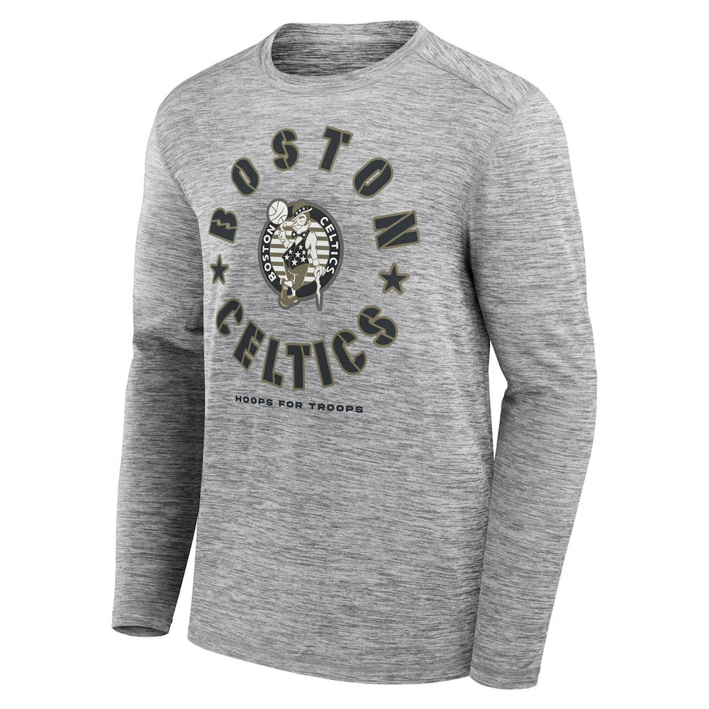 Fanatics Boston Celtics NBA Hoops for Troops Long Sleeve T-Shirt Heather Gray