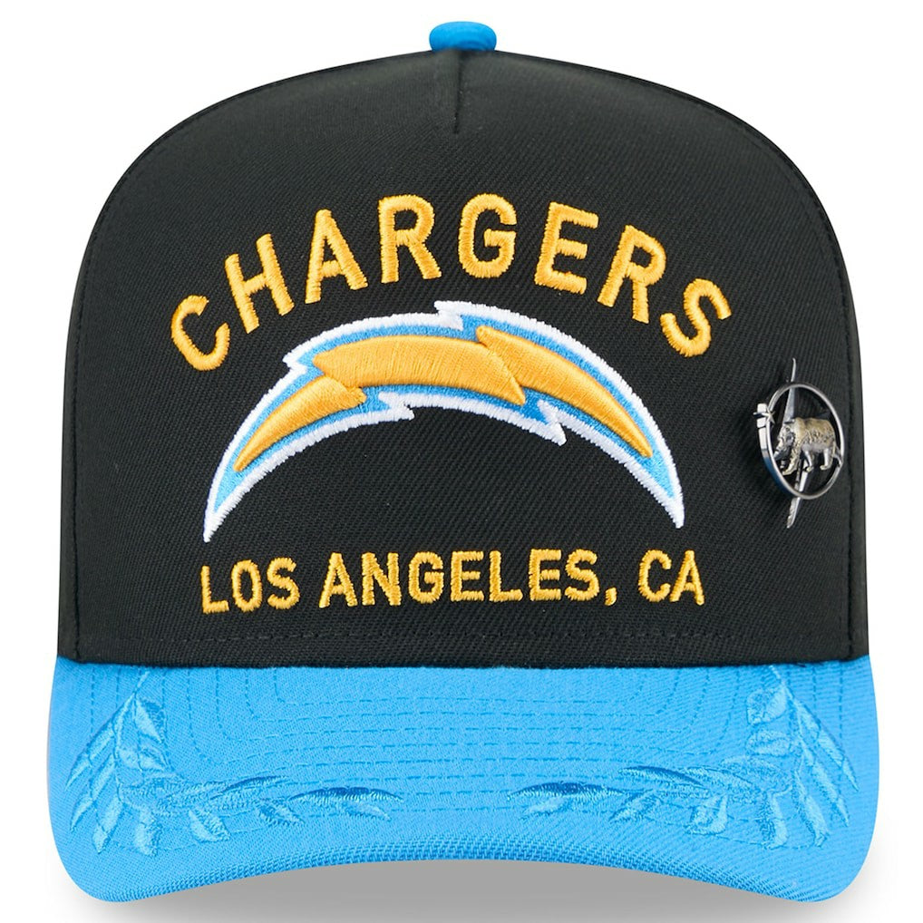 Los Angeles Chargers New Era 2025 NFL Draft On Stage A-Frame 59FIFTY Fitted Hat - Black/Powder Blue - NFL
