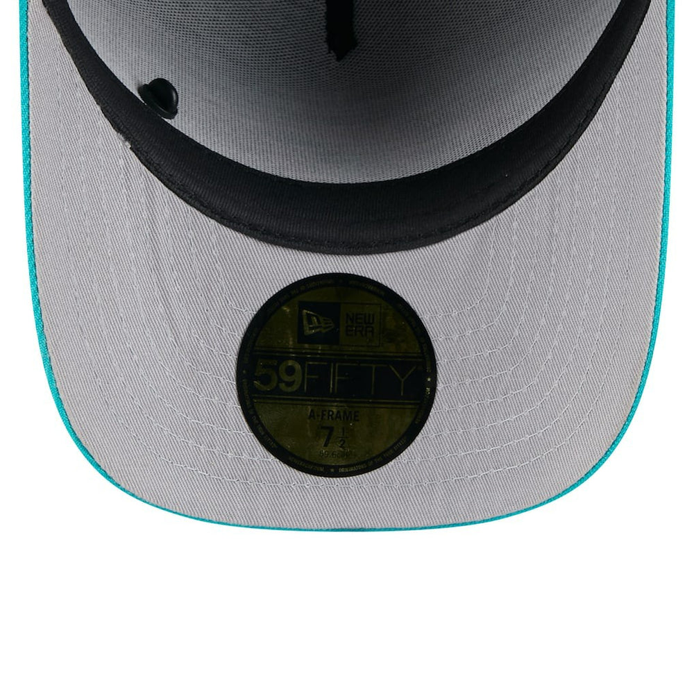 Miami Dolphins New Era 2025 NFL Draft On Stage A-Frame 59FIFTY Fitted Hat - Black/Aqua - NFL