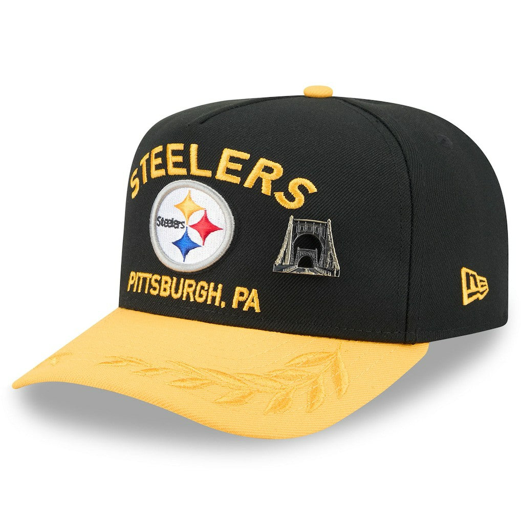 Pittsburgh Steelers New Era 2025 NFL Draft On Stage A-Frame 59FIFTY Fitted Hat - Black/Gold - NFL