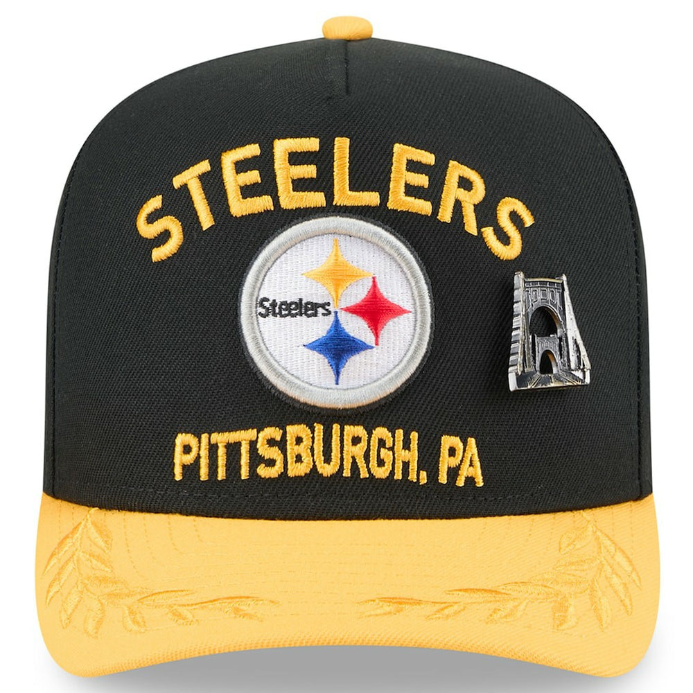 Pittsburgh Steelers New Era 2025 NFL Draft On Stage A-Frame 59FIFTY Fitted Hat - Black/Gold - NFL