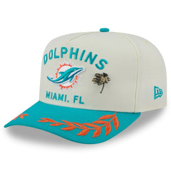 Miami Dolphins New Era 2025 NFL Draft A-Frame 59FIFTY Fitted Hat - Cream/Aqua - NFL