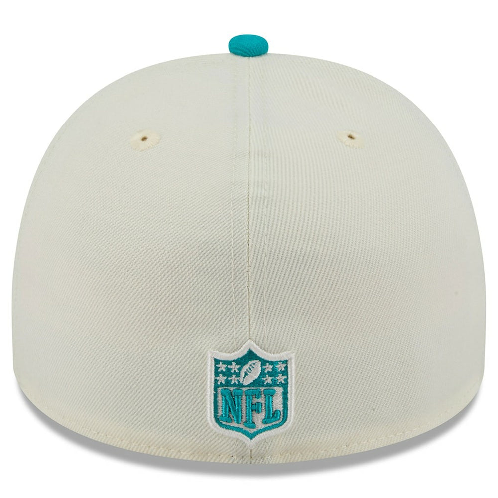 Miami Dolphins New Era 2025 NFL Draft A-Frame 59FIFTY Fitted Hat - Cream/Aqua - NFL