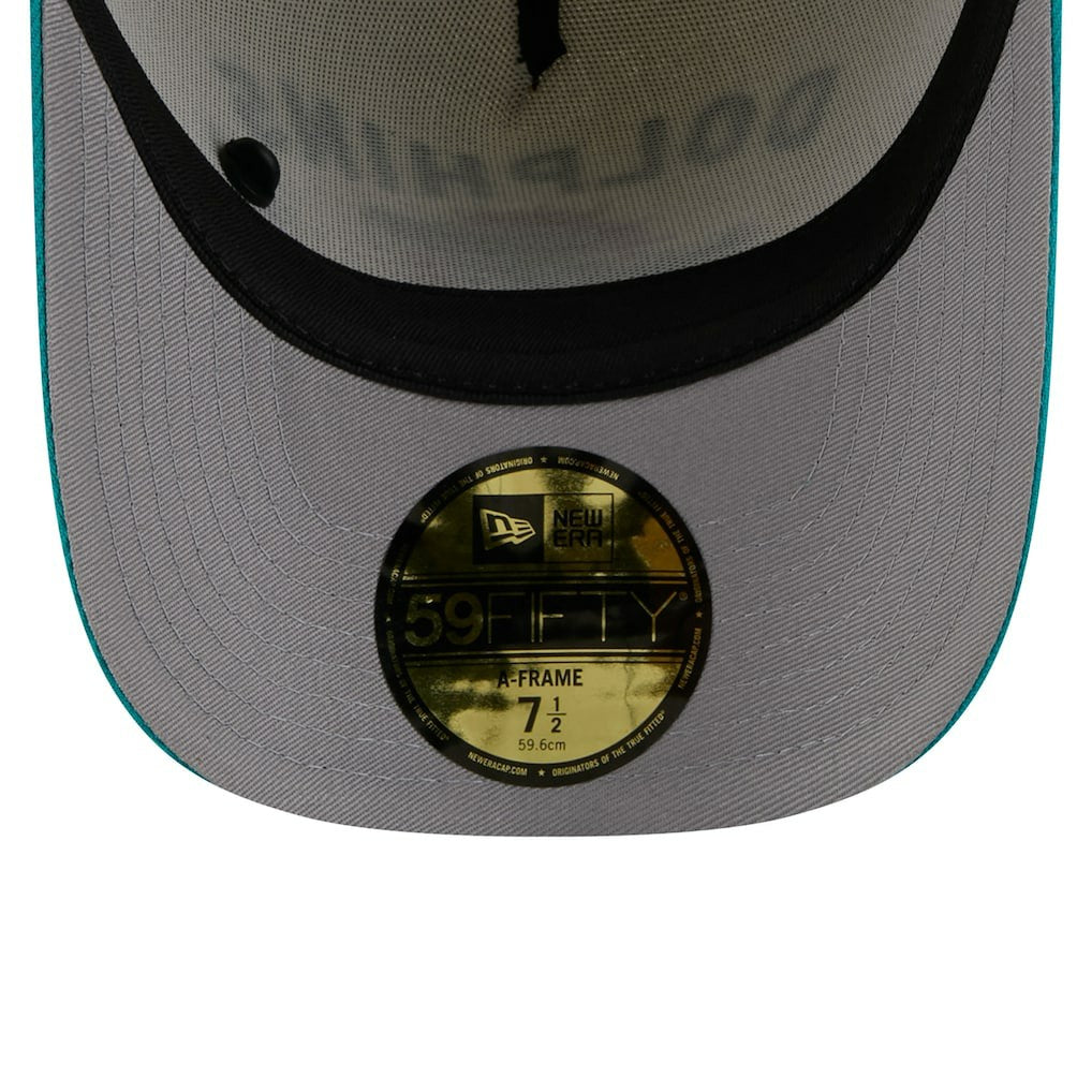Miami Dolphins New Era 2025 NFL Draft A-Frame 59FIFTY Fitted Hat - Cream/Aqua - NFL