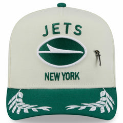 New York Jets New Era 2025 NFL Draft A-Frame 59FIFTY Fitted Hat - Cream/Green - NFL