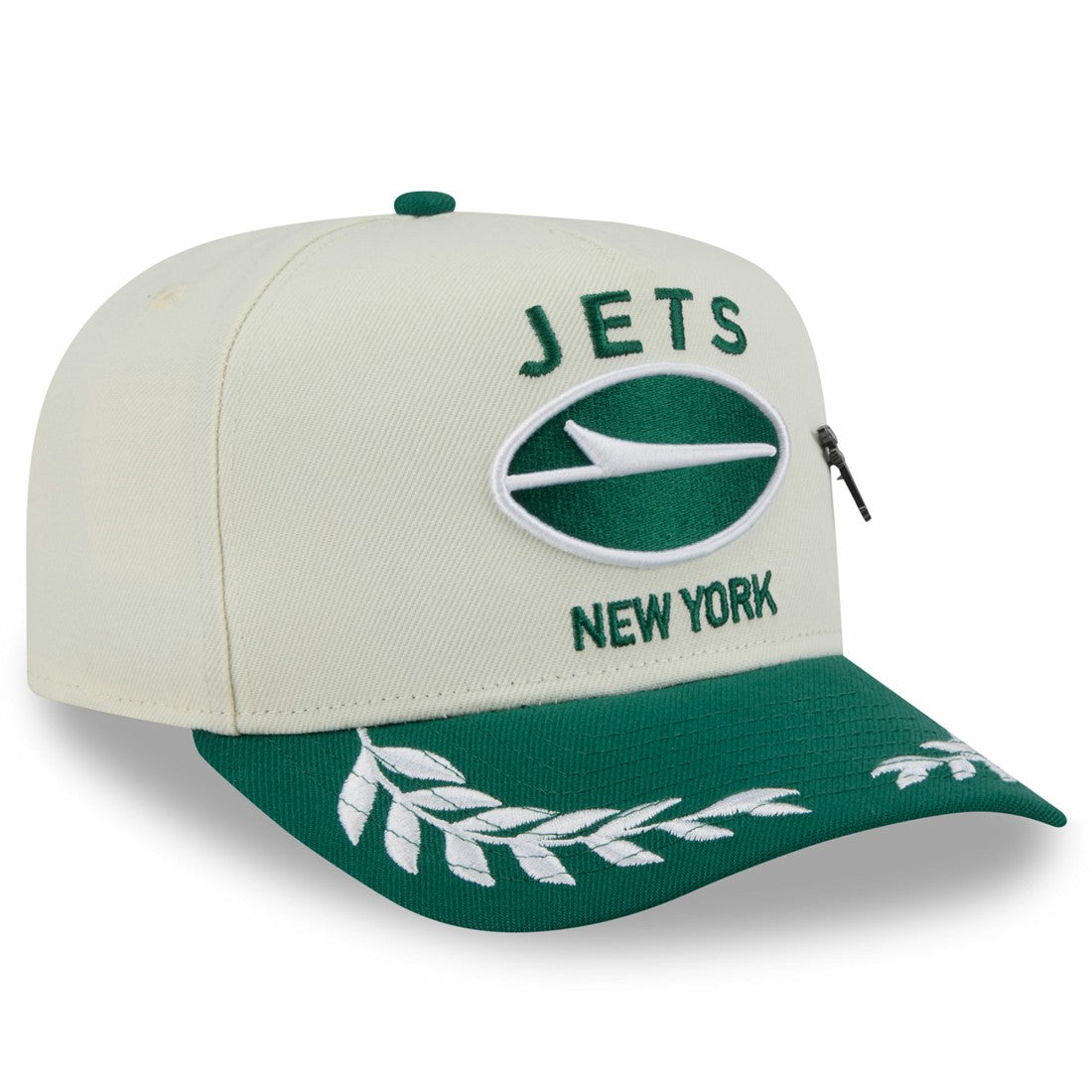 New York Jets New Era 2025 NFL Draft A-Frame 59FIFTY Fitted Hat - Cream/Green - NFL