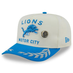 Detroit Lions New Era 2025 NFL Draft A-Frame 59FIFTY Fitted Hat - Cream/Blue - NFL