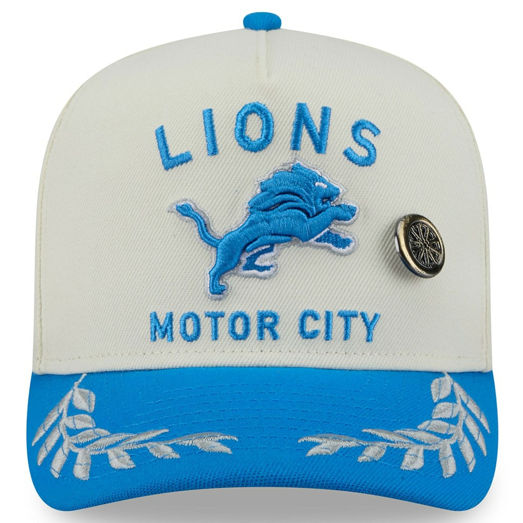 Detroit Lions New Era 2025 NFL Draft A-Frame 59FIFTY Fitted Hat - Cream/Blue - NFL