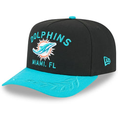 Miami Dolphins New Era 2025 NFL Draft A-Frame 9FIFTY Snapback Hat - Black/Aqua - NFL