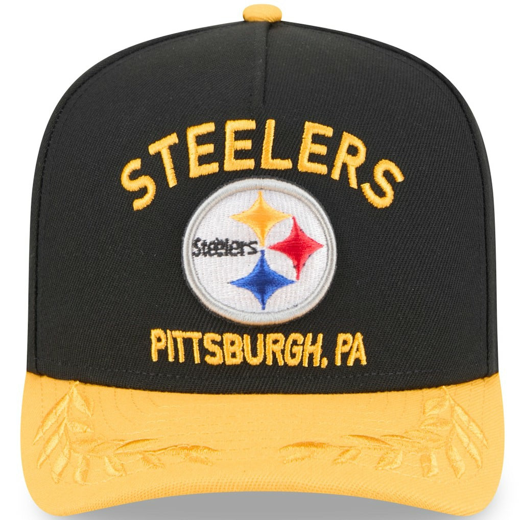 Pittsburgh Steelers New Era 2025 NFL Draft A-Frame 9FIFTY Snapback Hat - Black/Gold - NFL