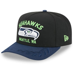 Seattle Seahawks New Era 2025 NFL Draft A-Frame 9FIFTY Snapback Hat - Black/College Navy - NFL