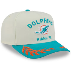 Miami Dolphins New Era 2025 NFL Draft A-Frame 9FIFTY Snapback Hat - Cream/Aqua - NFL