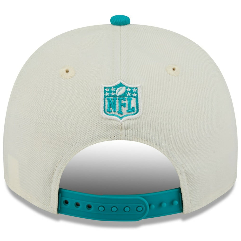 Miami Dolphins New Era 2025 NFL Draft A-Frame 9FIFTY Snapback Hat - Cream/Aqua - NFL